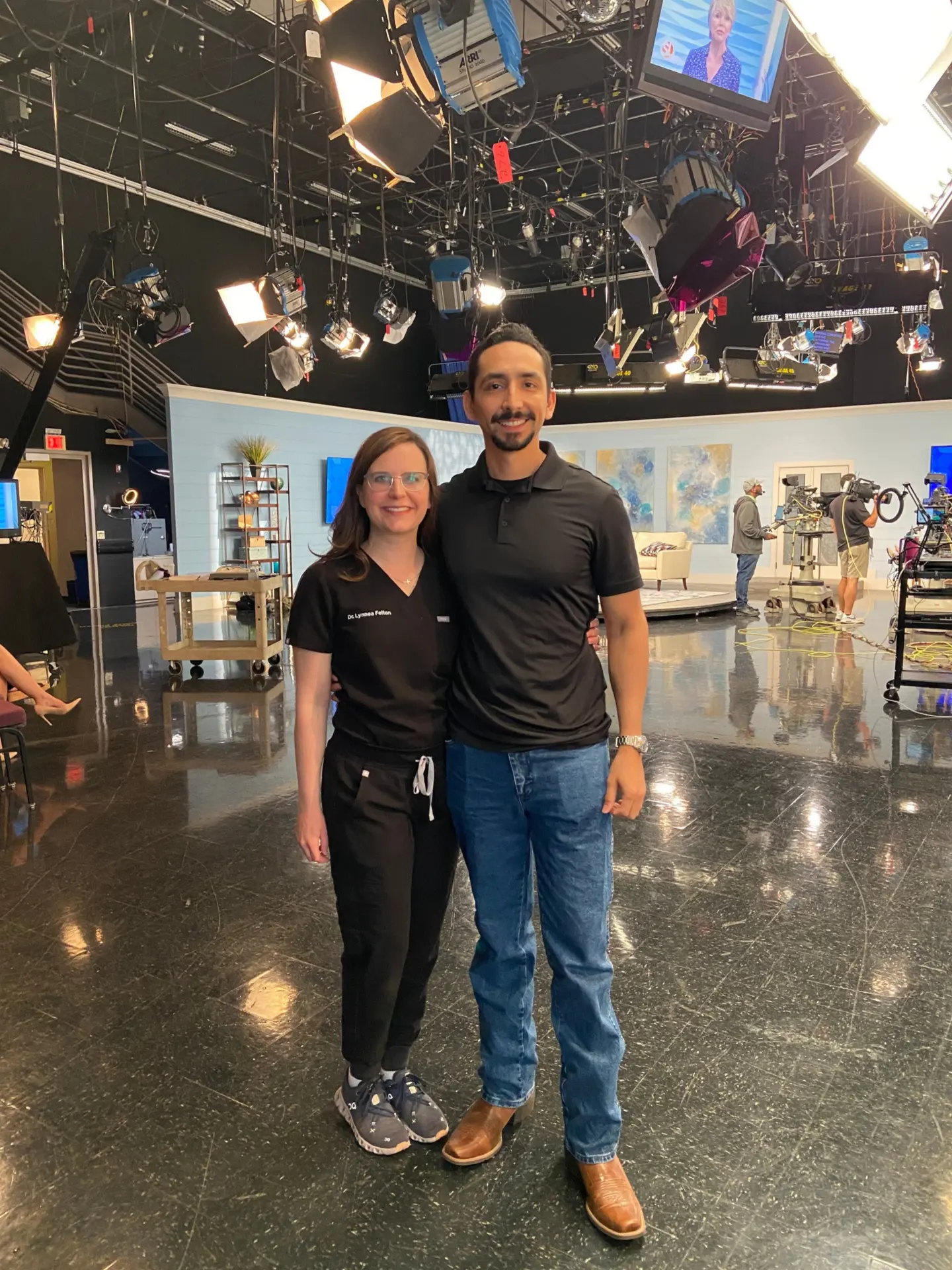 Dr. Felton with a guest on the ABC15 Sonoran Living studio floor