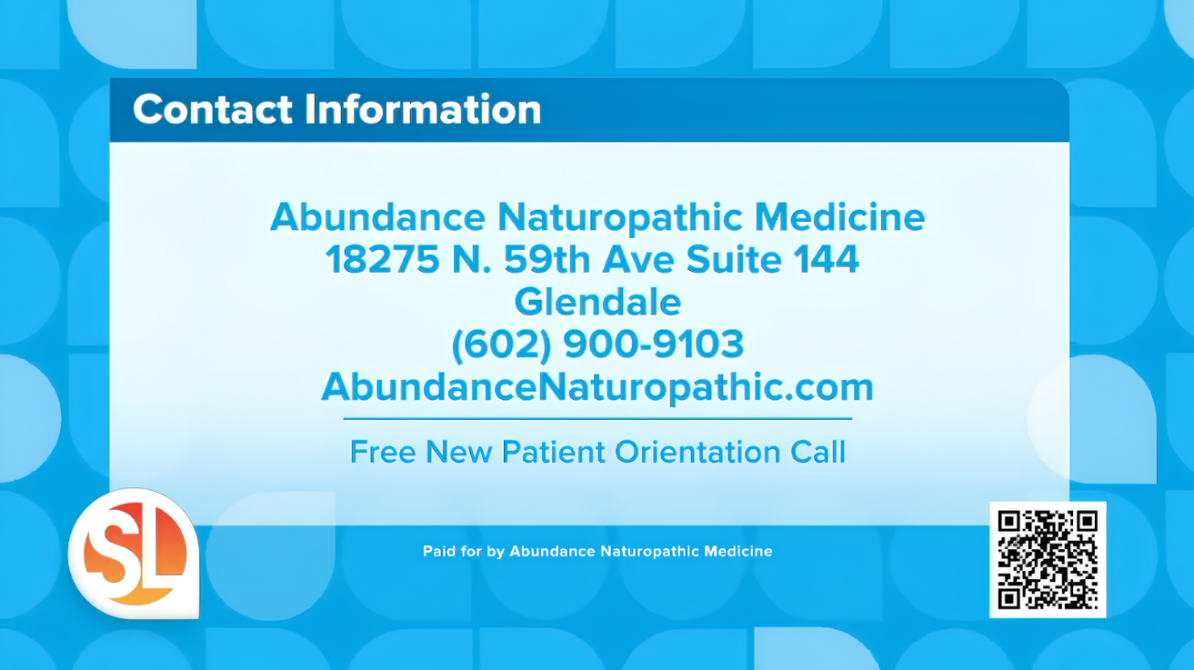 Abundance Naturopathic Medicine contact information shown during the ABC15 segment